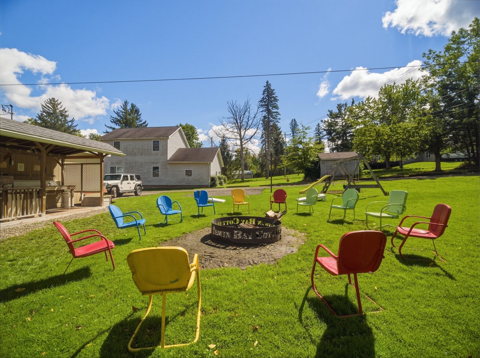 Fire pit with chairs